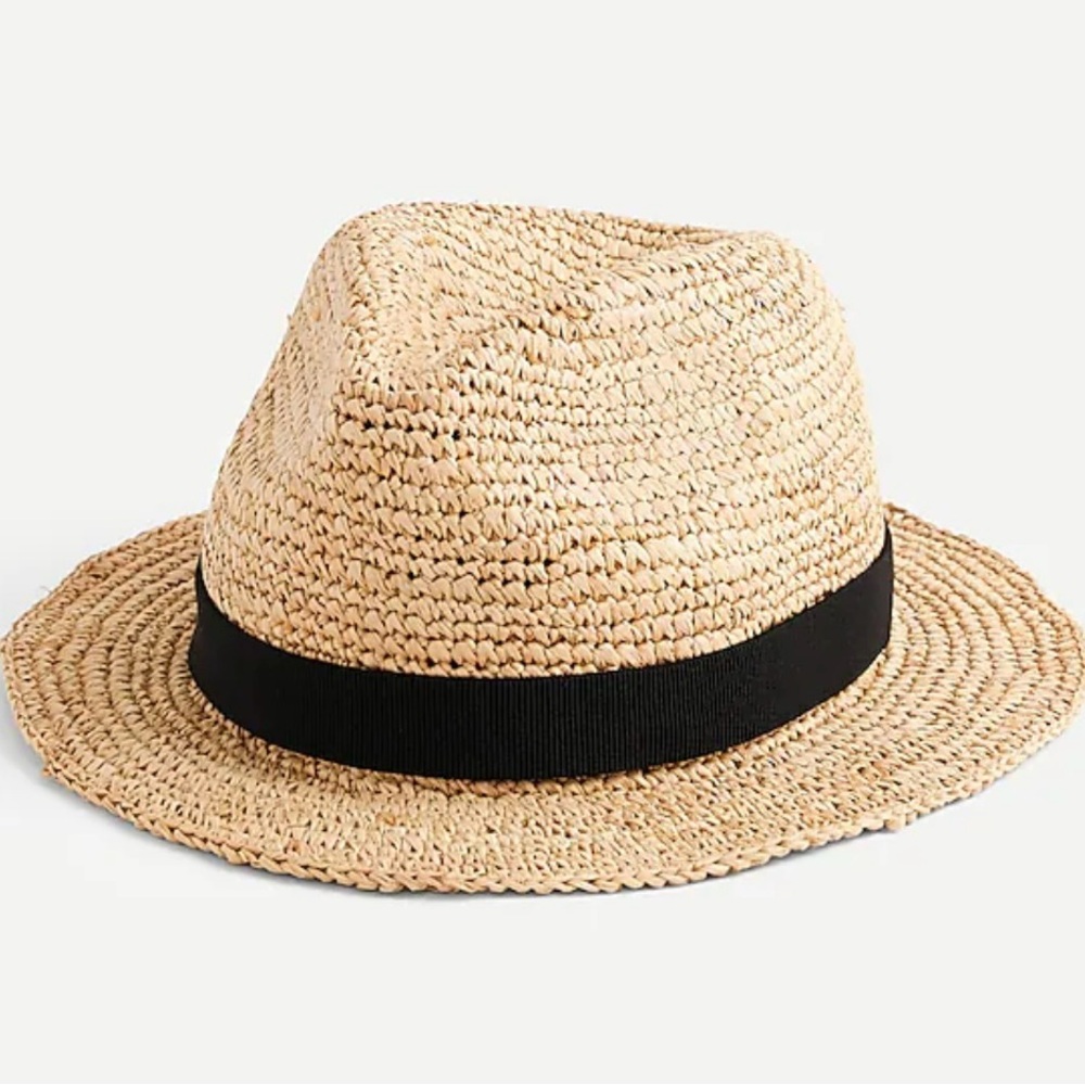 JCrew straw fedora hat